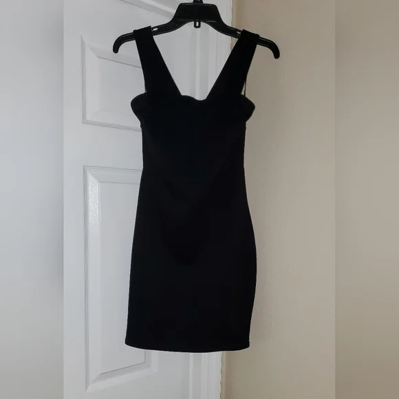 joe & elle bodycon dress Basically I'm Yours Black Square Neck Long Sleeve Bodycon Dress